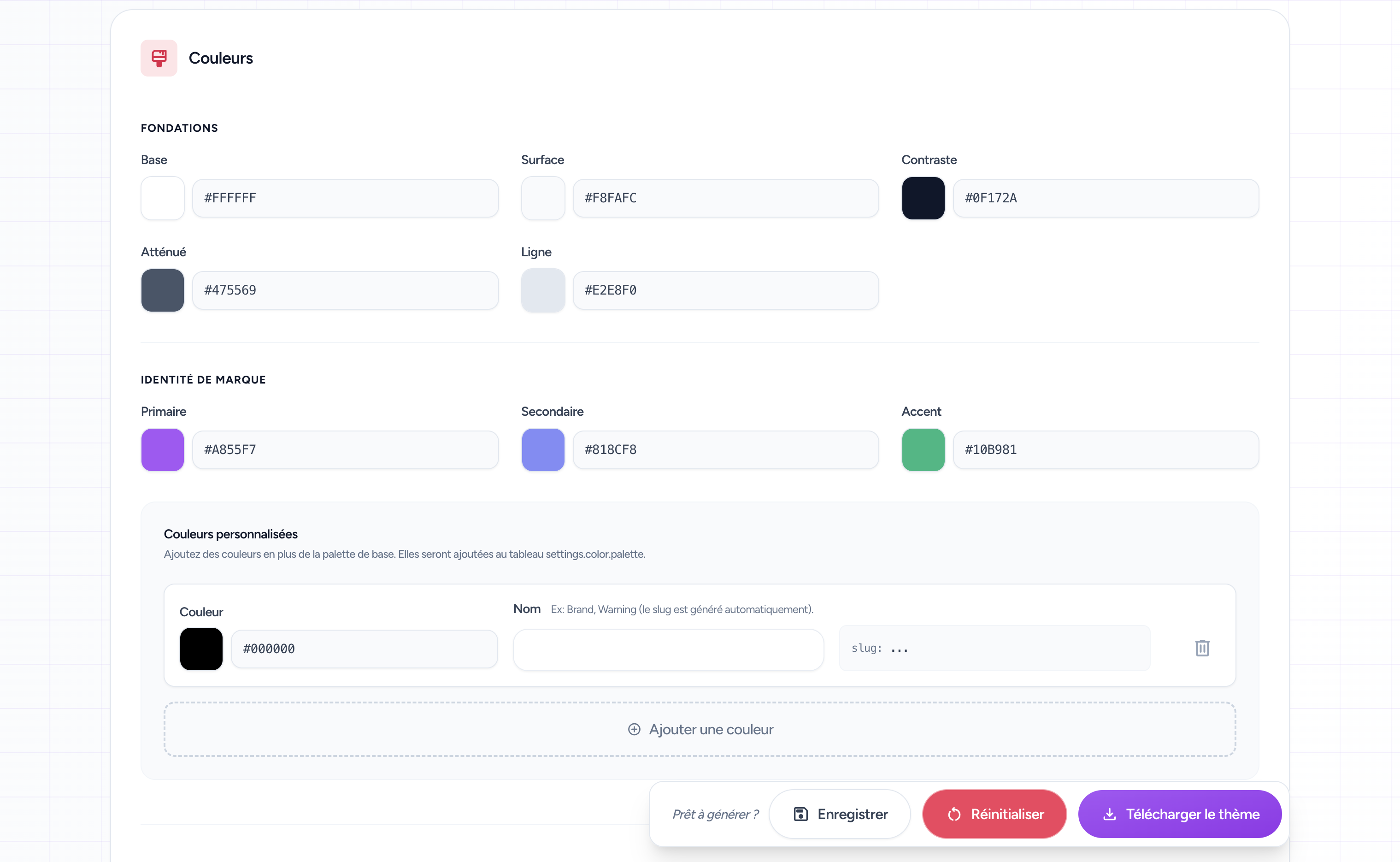 Color Palette Interface